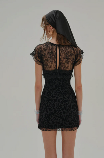 for love and lemons viva velvet mini dress For Love & Lemons Viva Dress - Black