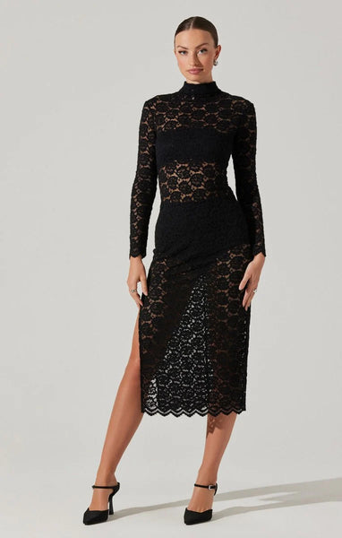 astr lace v neck dress Lace V-Neck Midi Dress
