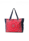Bailey Bandana Tote - Red/Navy