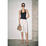 Sable Pleated Bermuda Shorts