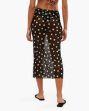 Mesh Oversized Polka Dot Midi Skirt