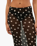 Mesh Oversized Polka Dot Midi Skirt
