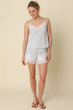 Lisa Gingham Lace-Hem Shorts
