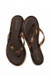 Sunwave Jelly Thong Sandal in tortoise, top view
