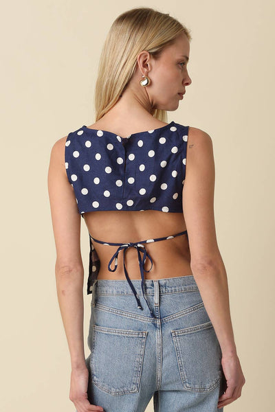 Marina Polka Dot Open-Back Top