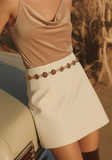Glossy Coffee Bean Chain Belt