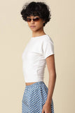 Angela Boat Neck Tee - Ivory