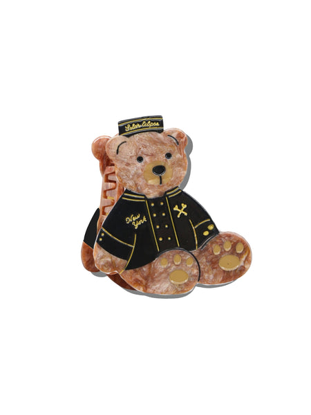 Solar Eclipse Hotel Teddy Claw Hair Clip, hand-painted bellhop bear