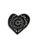 Paisley Heart Claw Clip - Black/White