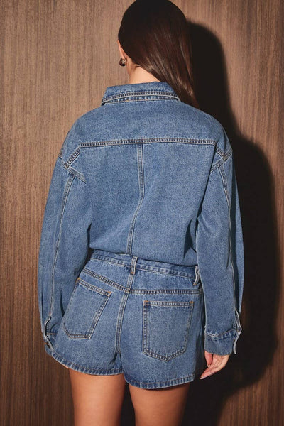 Hollis Denim Skort Romper