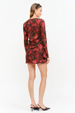 Sofie the Label Palermo Dress in brown floral, detail of rose print