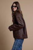 Reversible Faux Leather Sherpa Jacket