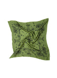 Paisley Silk Bandana - Soft Olive