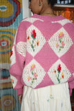 Vintage Flower Diamond Sweater