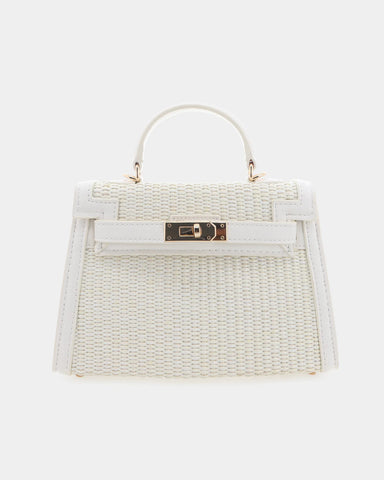 Hariette Raffia Handle Bag
