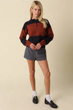 Lucia Color Block Polo Sweater