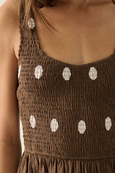 Chocolate Polka Dot Maxi Dress