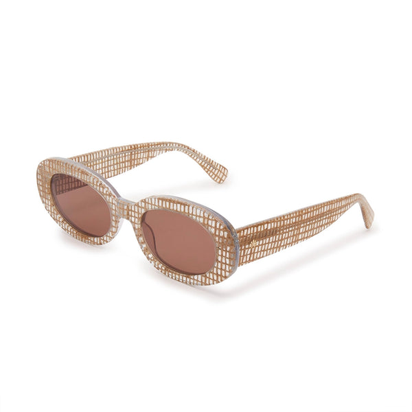 Basketweave Oceanside Oval Sunglasses