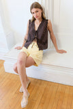 Chocolate Lace Trim Top