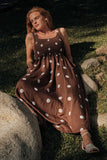 Chocolate Polka Dot Maxi Dress