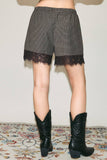 Plaid Lace Stretch Shorts