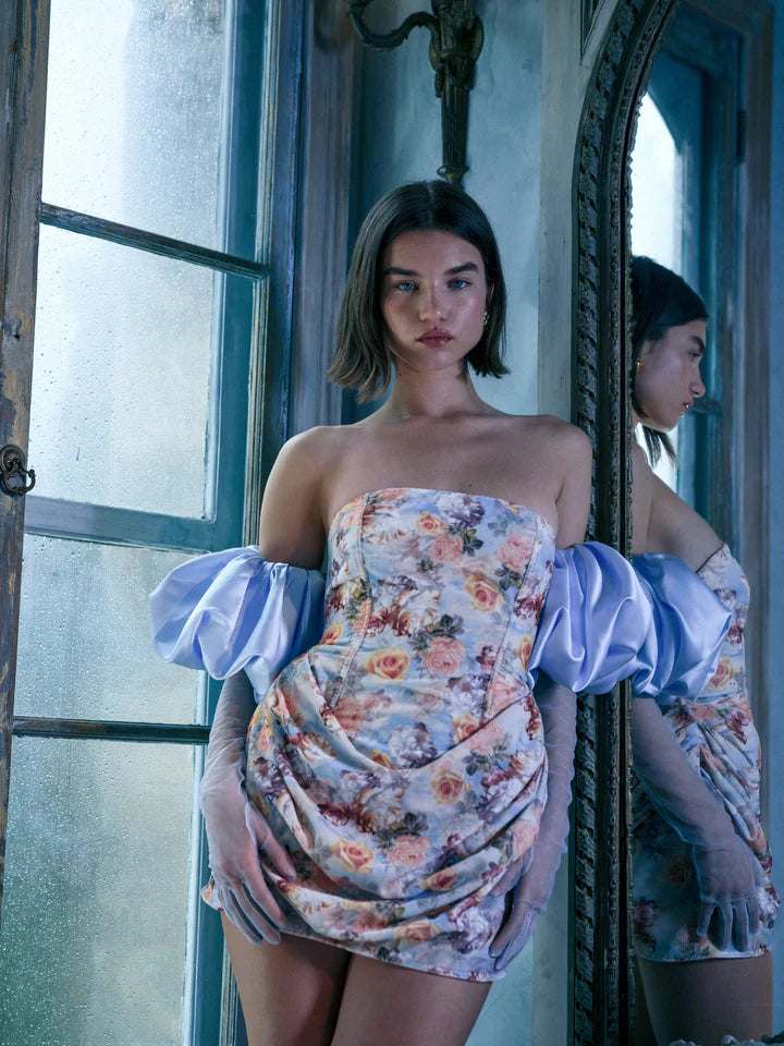 For Love & Lemons - Delphine Mini Dress, Women's Dress, Blue, S, Women's Apparel, Women's Clothing For Love & Lemons - Delphine Mini Dress, Women's Dress, Blue, S, Women's Apparel, Women's Clothing