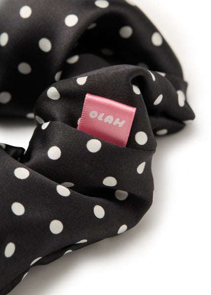 Olah Petite Dot Silk Scrunchie
