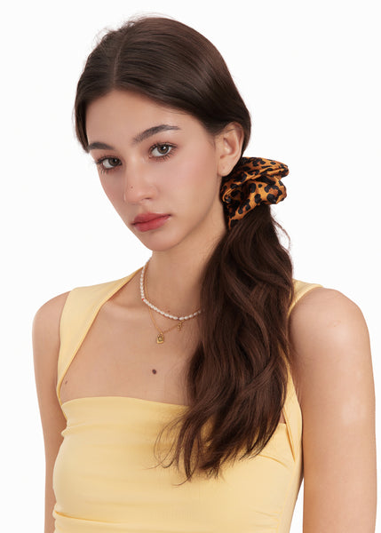 Olah Leopard Silk Scrunchie