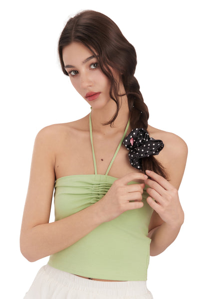 Olah Petite Dot Silk Scrunchie