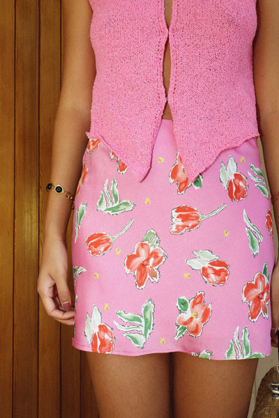 Garden Rose Satin Skirt