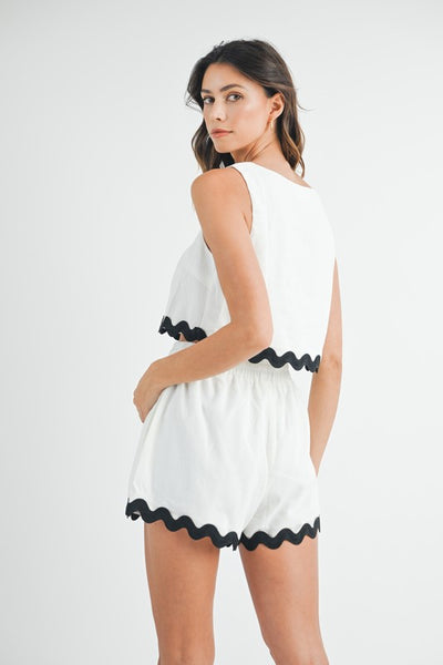 Wavy Linen Set - Off White