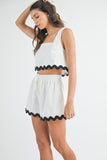 Wavy Linen Set - Off White