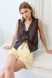 Chocolate Lace Trim Top