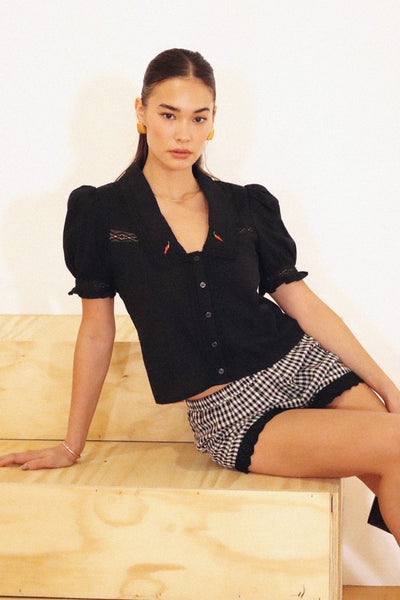 Gingham Lace Shorts