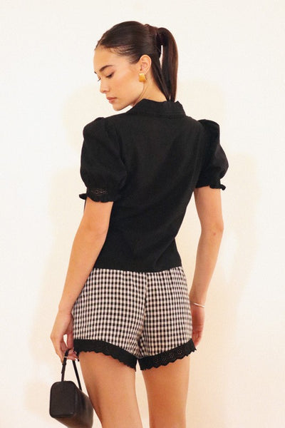 Gingham Lace Shorts