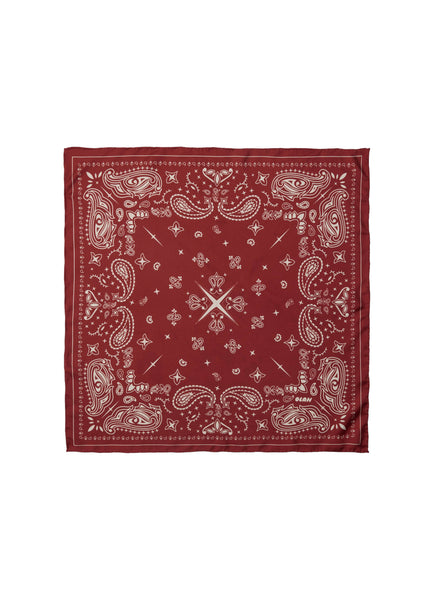 Paisley Silk Bandana - Ruby Burgundy