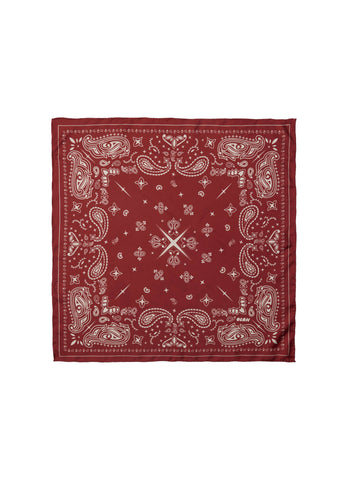 Paisley Silk Bandana - Ruby Burgundy