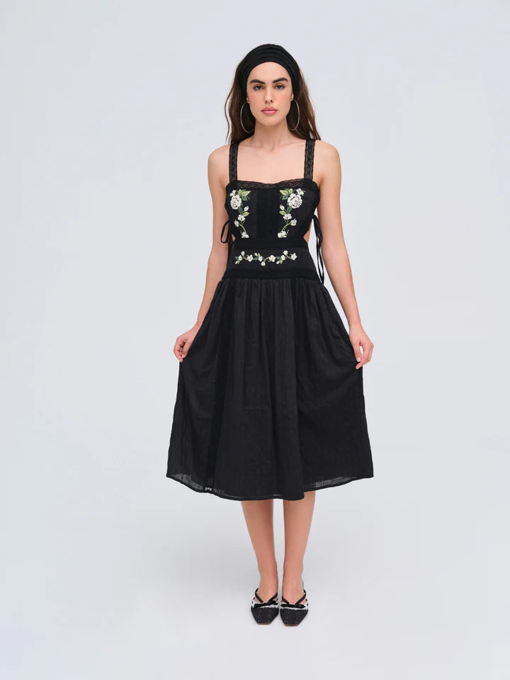 jolene embroidered midi dress For Love & Lemons Jolene Embroidered Midi Dress