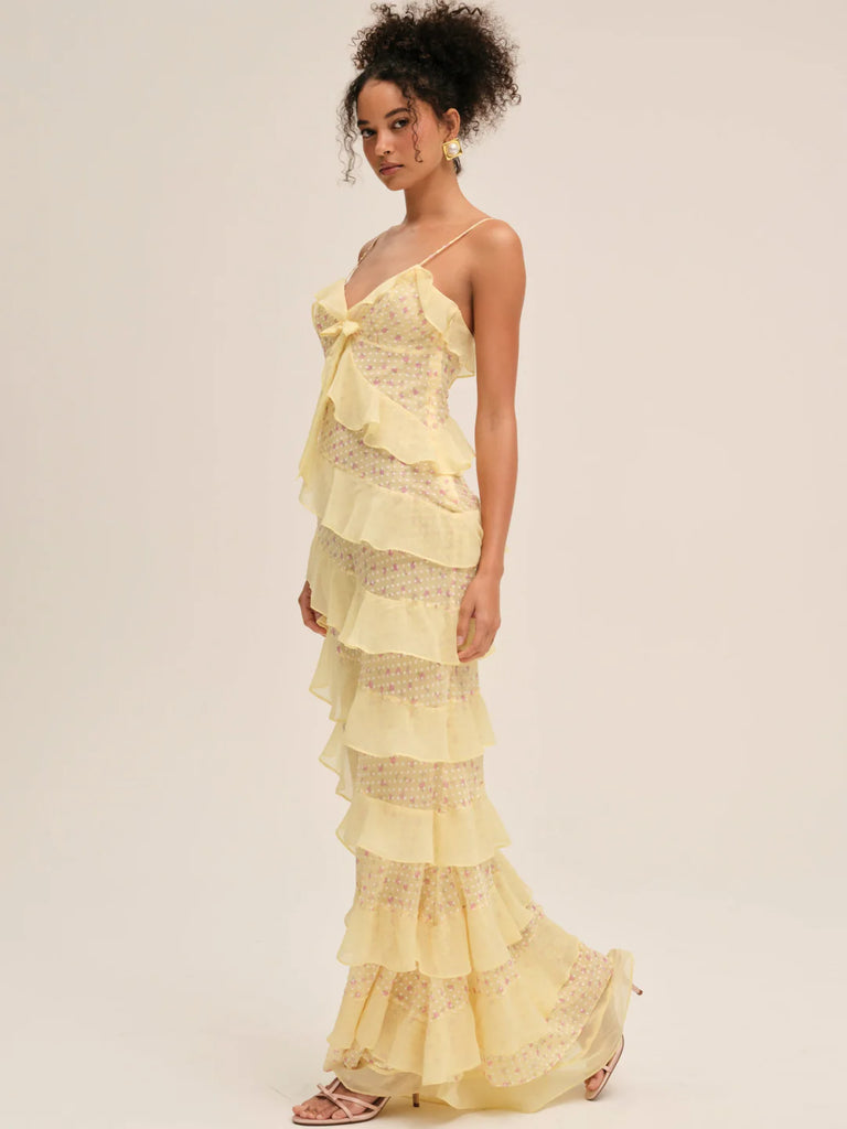 for love and lemons yellow maxi dress For Love & Lemons