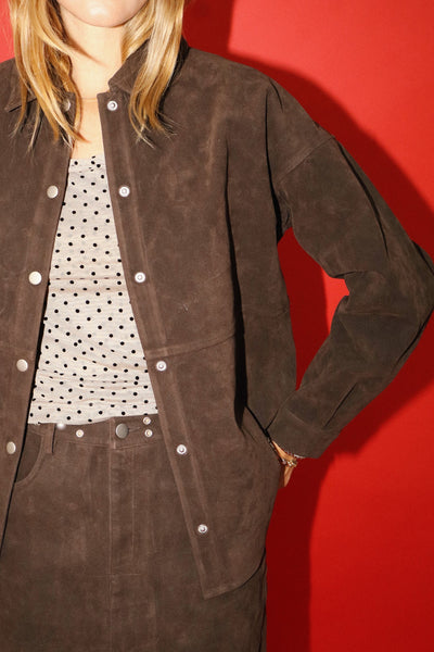 Button Down Suede Top