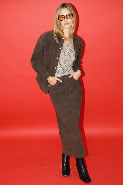 Button Down Suede Top