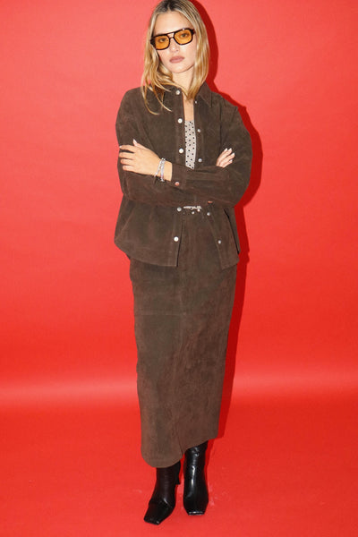 Button Down Suede Top