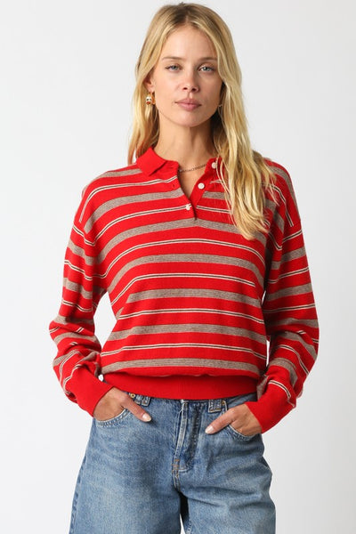 Kathy Stripe Top - Red