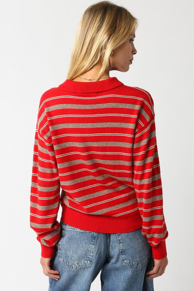 Kathy Stripe Top - Red