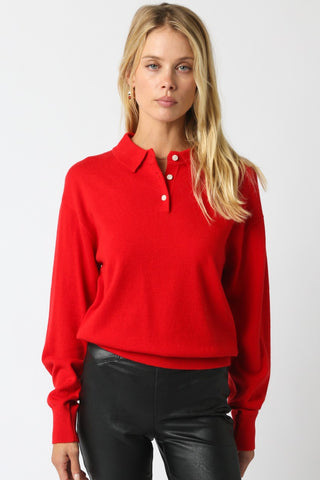 Nancy Knit Top - Red