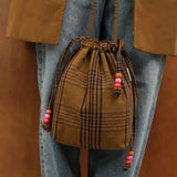Billie Paloma Tartan Bucket Bag