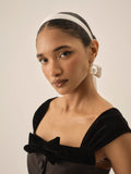Celine Satin Bow Headband - White