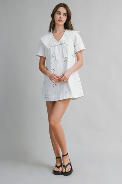 Eyelet Mini Dress