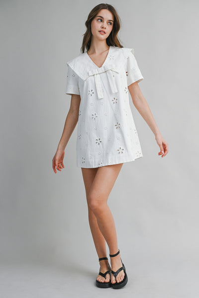 Eyelet Mini Dress