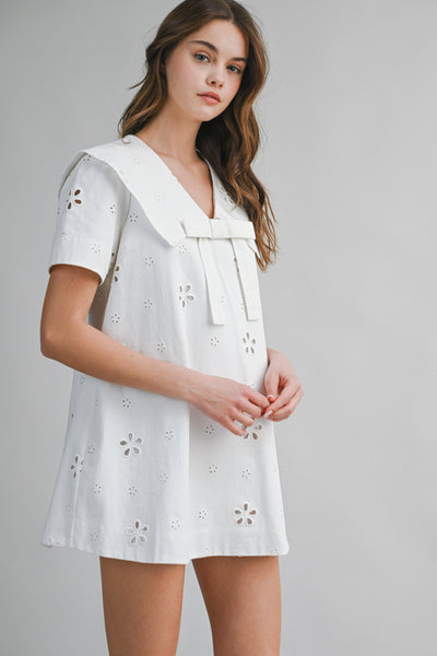 Eyelet Mini Dress